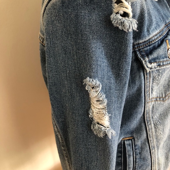 PACSUN DENIM WOMENS LINED FAUX FUR SHERPA JEAN JACKET SMALL WOMENS JEANS - Picture 6 of 16